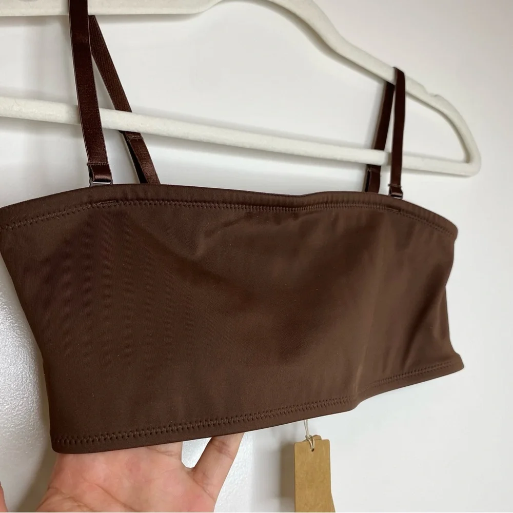 NEW!! SKIMS Shaping Swim Bandeau Bikini Top - Cocoa